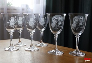 KIELISZKI do wina zestaw 6 sztuk- Rocznica Ślubu/Ślub