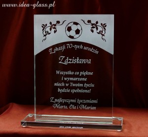 STATUETKA PROSTOKĄT Mała 17x12,5 cm - Urodziny, Piłka nożna/Kibic