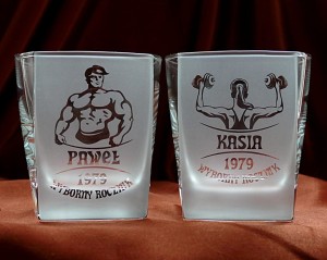 SZKLANKI DO WHISKY zestaw 2 szt. -Urodziny/Imieniny