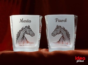 SZKLANKI DO WHISKY zestaw 2 szt. -  Miłośnik, hodowca koni