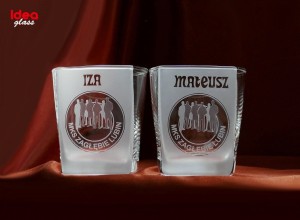 SZKLANKI DO WHISKY zestaw 2 szt. - Dla Kibica /  ZAGŁĘBIE LUBIN