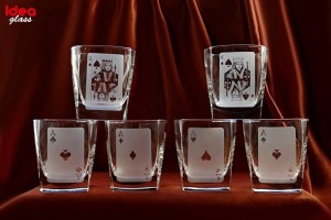 SZKLANKI DO WHISKY zestaw 6 szt. - URODZINY/IMIENINY Karciarz,Pokerzysta,Karty,Poker