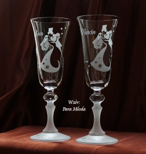 KIELISZKI do SZAMPANA lub WINA zestaw 2 szt.- Rocznica Ślubu