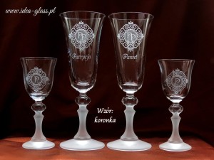 KIELISZKI do SZAMPANA lub WINA zestaw 4 szt.- Prezent na Ślub