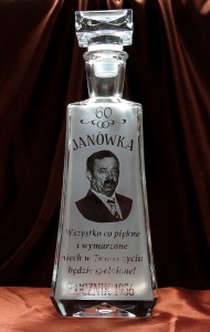 KARAFKA SKOŚNA 0,7 l - Urodziny, ze zdjęciem! (1)