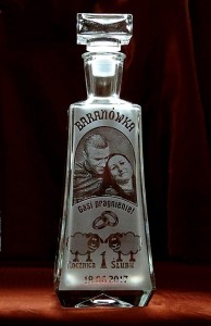 KARAFKA SKOŚNA 0,7 l - Rocznica Ślubu, ze zdjęciem! (1)