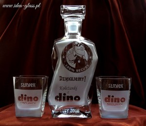 KARAFKA ŁAMANA 0,7 l + 2 szklanki do whisky - EMERYTURA Ochroniarz (1)