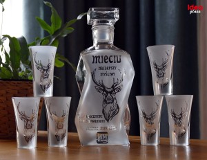 KARAFKA ŁAMANA 0,7 l + 6 kieliszków do wódki/nalewki - URODZINY Leśniczy/Myśliwy ze Zdjęciem! (1)