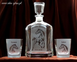 KARAFKA CAPITOL 0,7 l + 2 szklanki do whisky ROCZNICA ŚLUBU, Hodowca/Miłośnik Koni (1)