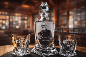 Bohemia KARAFKA QUADRO 0,85 l + 2 szklanki do whisky NA KAŻDĄ OKAZJĘ ze zdjęciem!