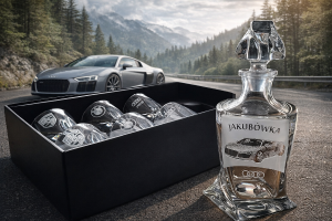 Bohemia KARAFKA QUADRO 0,85 l + 6 szklanek do whisky- AUTO/KIEROWCA ze zdjęciem!