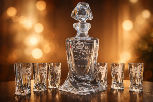 Bohemia KARAFKA QUADRO 0,5 l + 6 kieliszków do likieru NA KAŻDĄ OKAZJĘ!