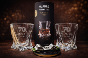 Bohemia SZKLANKI do whisky TUBA zestaw 2 szt. - URODZINY/IMIENINY
