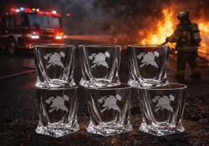 Bohemia QUADRO SZKLANKI do whisky zestaw 6 szt. - Strażak/Straż pożarna