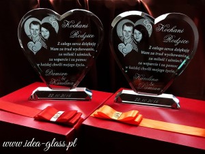 STATUETKA SERCE G031 - Podziękowanie dla Rodziców , ze zdjęciem!