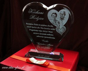STATUETKA SERCE G031 - Rocznica Ślubu, ze zdjęciem!