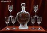 KARAFKA SERCE 0,5 l + 6 kieliszków -URODZINY