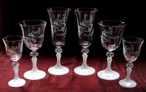 KIELISZKI do SZAMPANA lub WINA zestaw 6 szt.- Prezent na Ślub